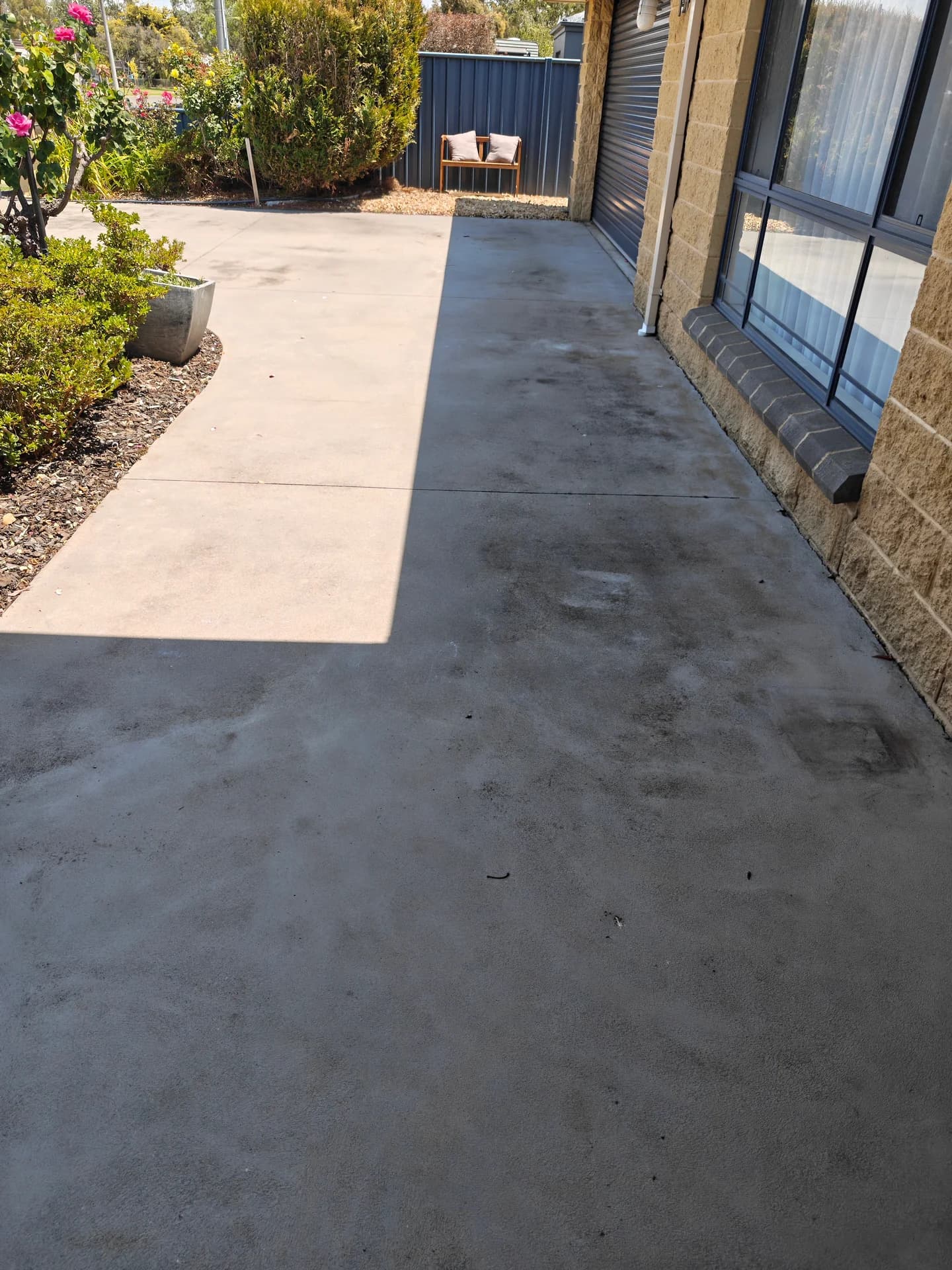 Concrete cleaning before pressure washing